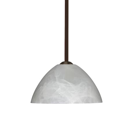 Besa Lighting Tessa Stem Pendant, Marble, Bronze Finish, 1x75W Incandescent 1TT-420152-BR